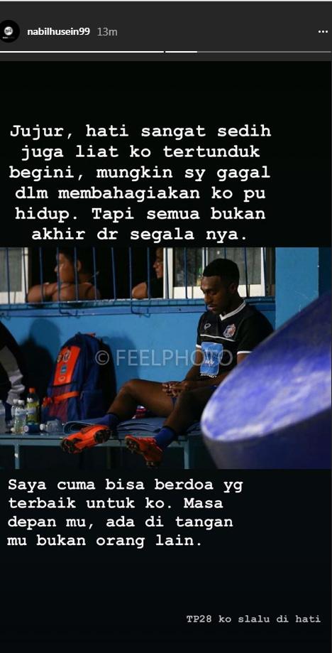 Insta story Nabil Husein, bos Borneo FC Copyright: instagram@nabilhusein99