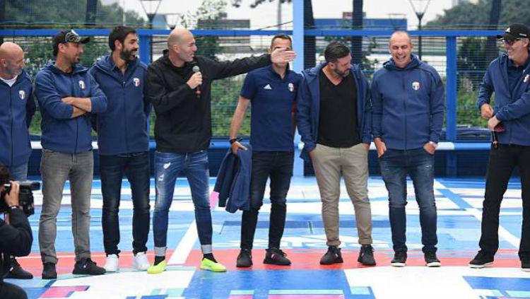 Zinedine Zidane menghadiri event mengenang 20 tahun Timnas Prancis juara Piala Dunia 1998, Paris, Senin (11/06/18).