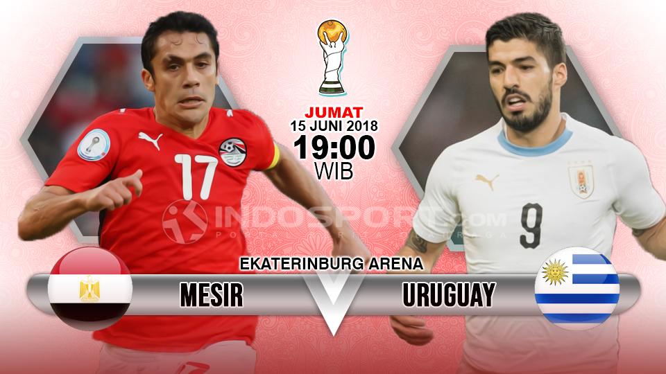 Mesir vs Uruguay di Piala Dunia 2018.