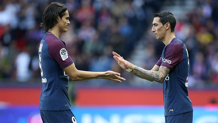 Edinson Cavani (kiri) dan Angel Di Maria, dua pemain bintang Paris Saint-Germain (PSG).