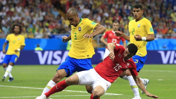 Situasi pertandingan antara Brasil vs Swiss di Piala Dunia 2018. - INDOSPORT