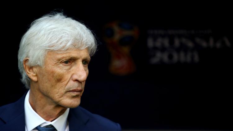 Pelatih Kolombia, Jose Pekerman saat laga Grup H Piala Dunia 2018 menghadapi Jepang, Selasa (19/06/18).
