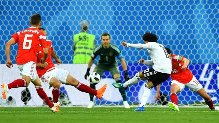 Situasi pertandingan Rusia vs Mesir di Piala Dunia 2018. - INDOSPORT