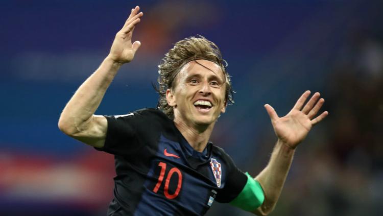 Kapten Timnas Kroasia, Luka Modric usai mencetak gol ke gawang Argentina pada laga kedua Grup D Piala Dunia 2018. Copyright: fifa.com