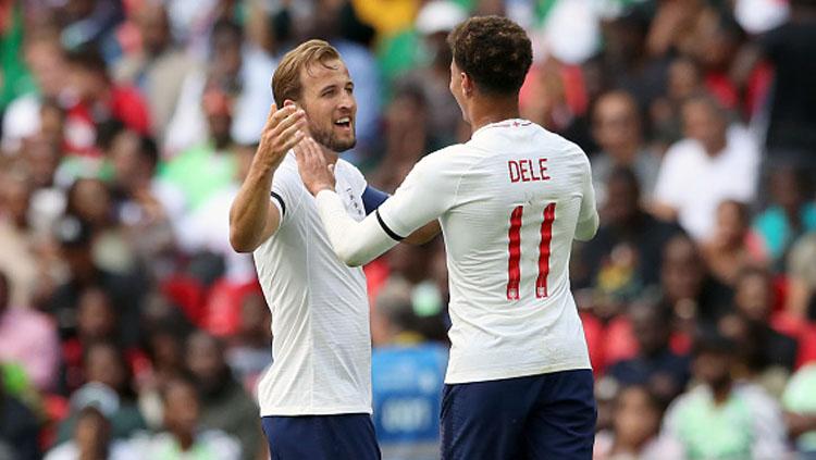 Harry Kane dan Dele Alli, dua pemain bintang Timnas Inggris dan Tottenham Hotspur. - INDOSPORT