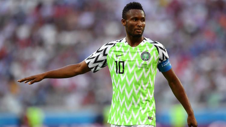 John Obi Mikel, kapten Nigeria di Piala Dunia 2018 dalam laga melawan Islandia. Copyright: Getty Images