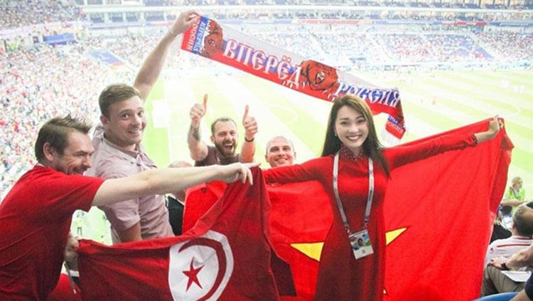 Nguyen Thi Ngoc Nu ikut terbang ke Rusia untuk menyaksikan langsung laga Piala Dunia 2018.