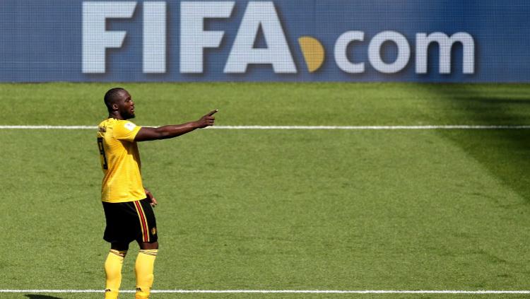 Romelu Lukaku dalam laga kedua Grup D Piala Dunia 2018, antara Belgia vs Tunisia Copyright: fifa.com