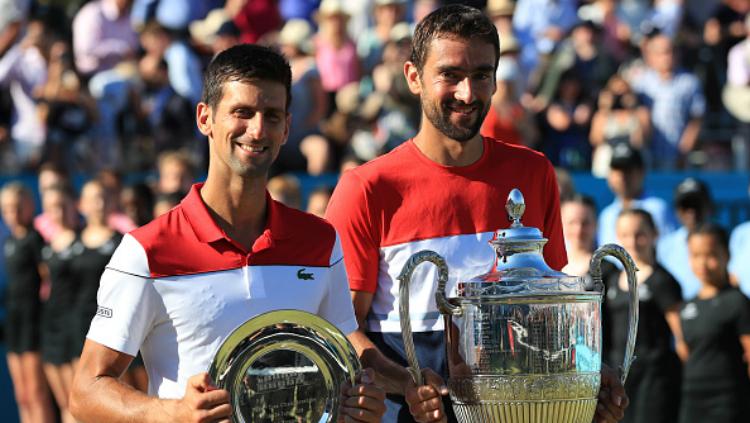 Novak Djokovic dan Marin Cilic. - INDOSPORT