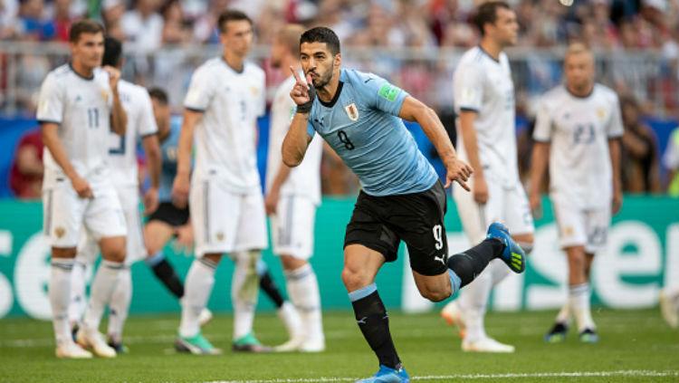 Luis Suarez di laga Uruguay vs Rusia di Piala Dunia 2018. Copyright: Getty Images