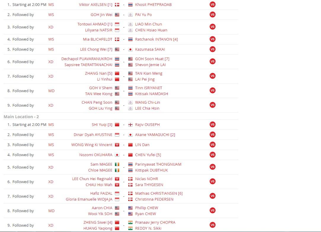 Jadwal Malaysia Open 2018 Copyright: BWF