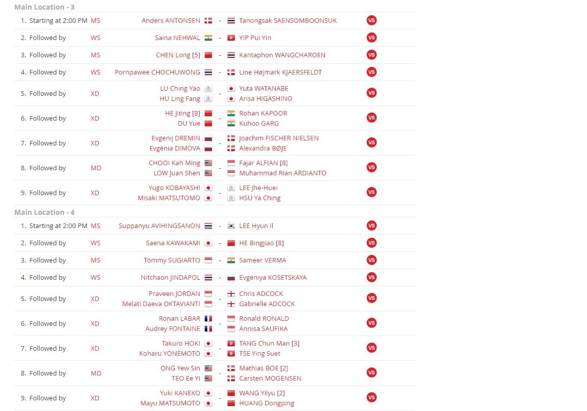 Jadwal Malaysia Open 2018 Copyright: BWF