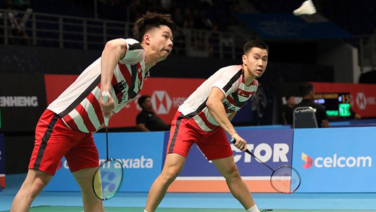 Kevin Sanjaya Sukamuljo/Marcus Fernaldi Gideon di Malaysia Open 2018.