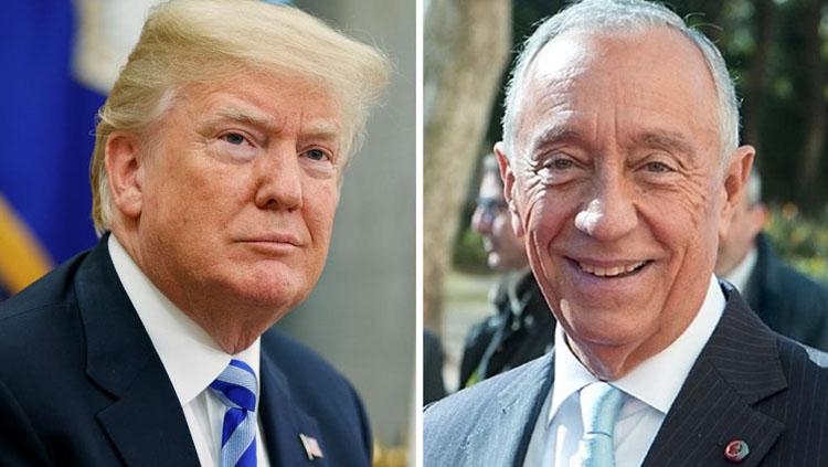Marcelo Rebelo de Sousa bertemu dengan Donald Trump di White House, Rabu (27/06/18). - INDOSPORT