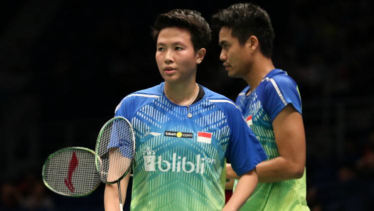 Tontowi Ahmad/Liliyana Natsir di perempatfinal Malaysia Open 2018.