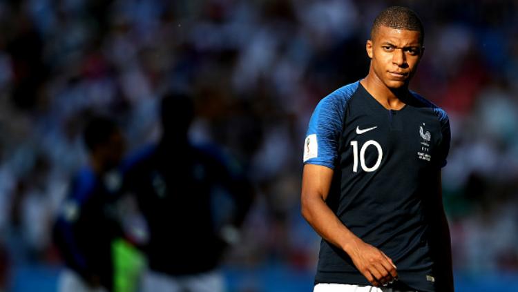 Kylian Mbappe dalam laga Argentina vs Prancis.