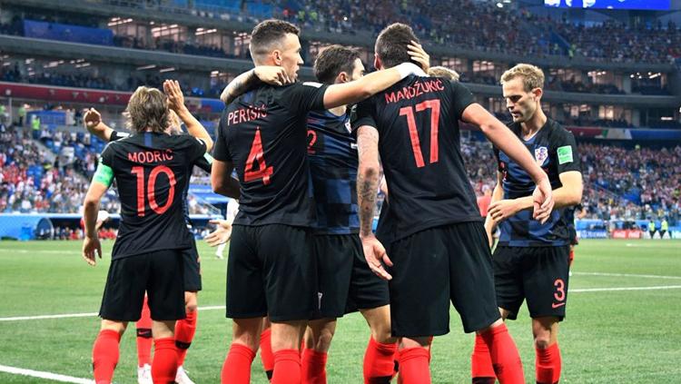 Kroasia merayakan gol Mario Mandzukic. Copyright: INDOSPORT