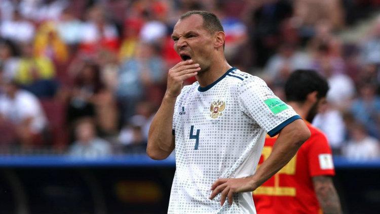 Sergei Ignashevich, bek Timnas Rusia di Piala Dunia 2018.