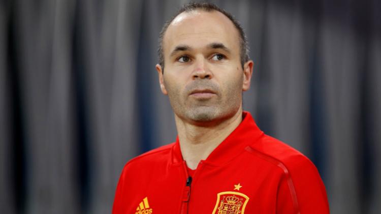 Andres Iniesta saat membela Timnas Spanyol di Piala Dunia 2018.
