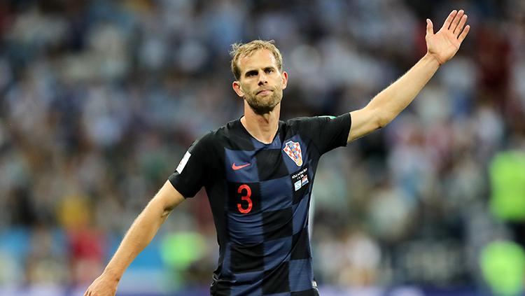 Ivan Strinic saat tampil membela Kroasia di Piala Dunia 2018, dan juga bek AC Milan.