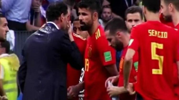 Fernando Hierro berdebat dengan Diego Costa.