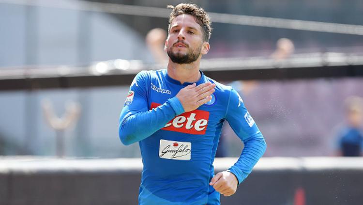Dries Mertens berhasil menyamai perolehan gol Diego Maradona di Napoli pada Minggu (28/4/19).