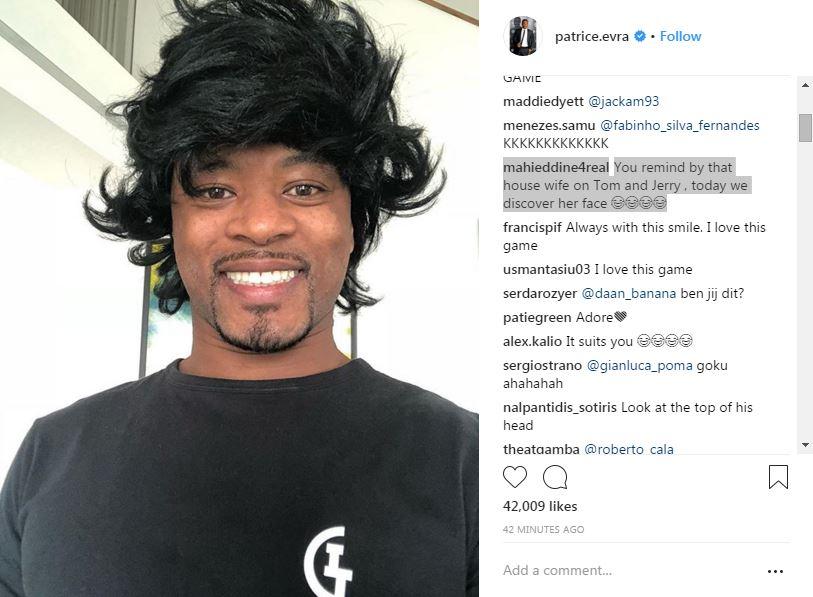 Patrice Evra bergaya seperti Goku Copyright: instagram/patrice.evra
