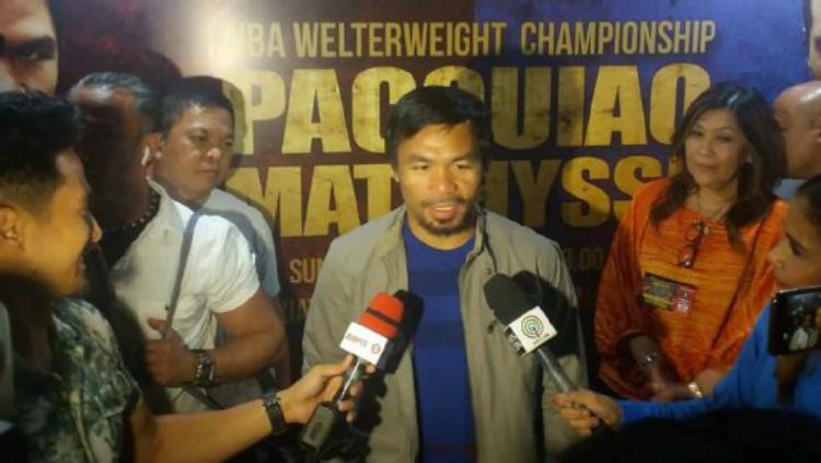 Manny Pacquiao jelang lawan Lucas Matthysse. - INDOSPORT
