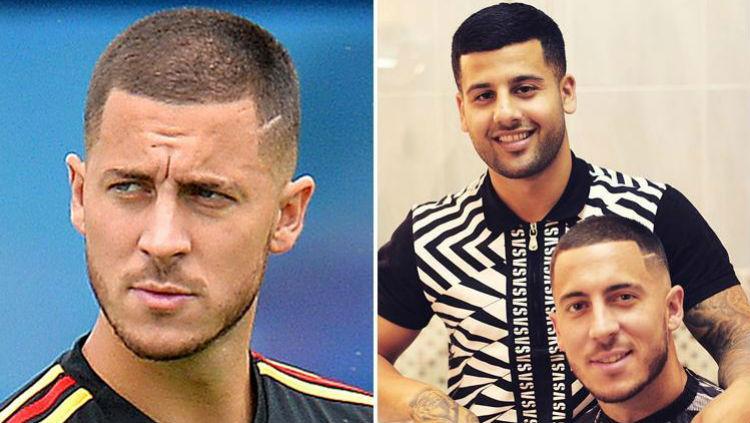 Eden Hazard bersama tukang cukurnya, Ahmed Alsanawi. - INDOSPORT