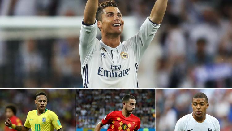 Ronaldo-Neymar-Hazard-Mbappe. - INDOSPORT