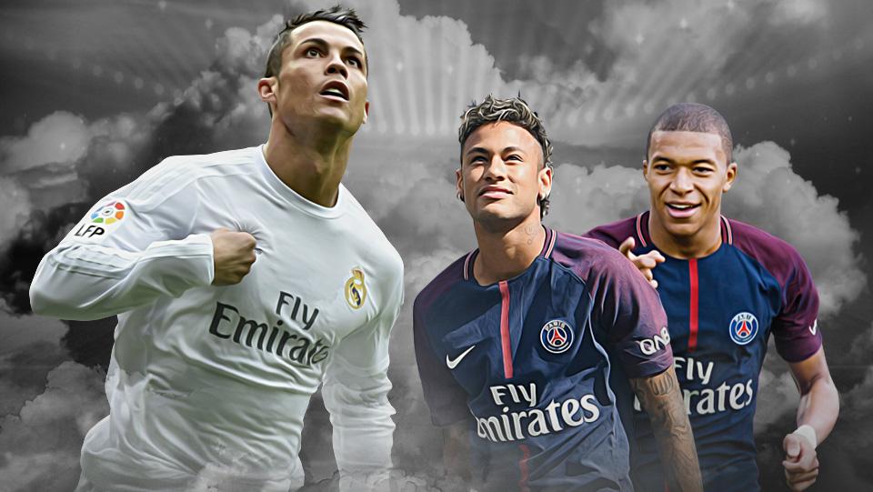 Cristiano Ronaldo, Kylian Mbappe dan Neymar - INDOSPORT