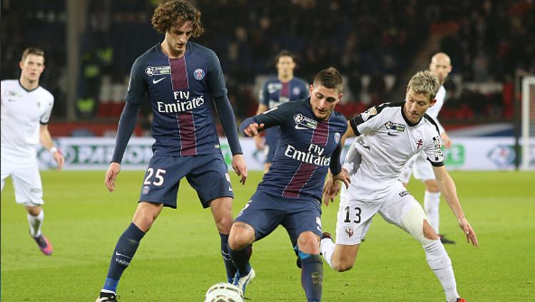 Adrien Rabiot dan Marco Verratti, 2 gelandang PSG. - INDOSPORT