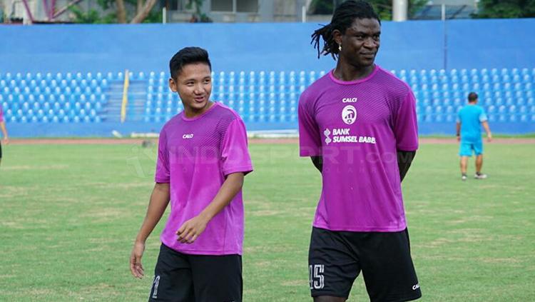 Syahrian Abimanyu dan Bio Paulin saat jalani latihan. - INDOSPORT
