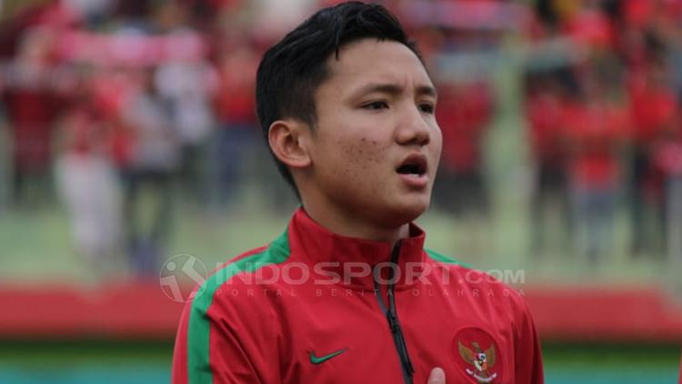 Syahrian Abimanyu mengaku belum puas meski ikut cetak gol dalam laga kemenangan Timnas Indonesia atas Brunei di Piala AFF 2022. Foto: Fitra Herdian/INDOSPORT.