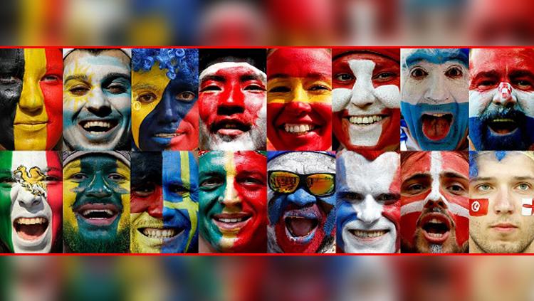 Di Rusia, kabarnya banyak seniman pelukis wajah yang bersedia melukis wajah fans dari berbagai negara 3-4 jam sebelum pertandingan. Jadi, tak heran jika dalam pertandingan banyak fans yang wajahnya dihiasi dengan warna khas negara mereka.