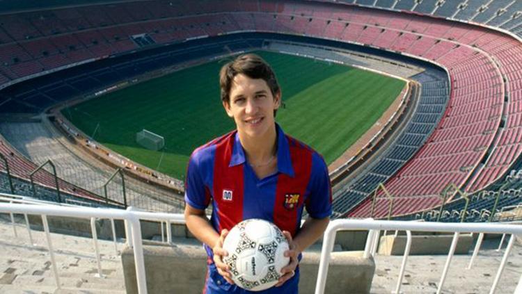 Gary Lineker saat berseragam Barcelona.