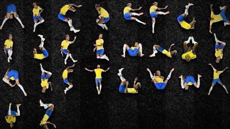 Meme dari Neymar jr dalam bentuk Abjad. - INDOSPORT