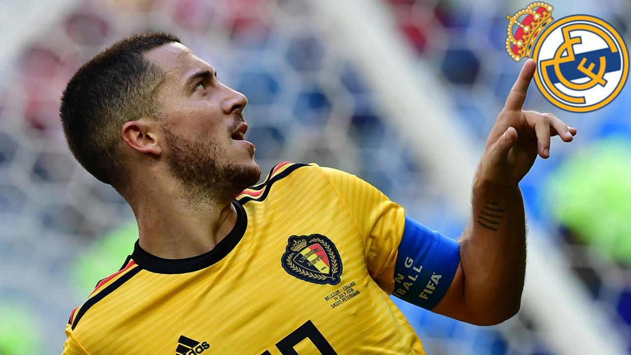 Eden Hazard dirumorkan akan bergabung ke Real Madrid.