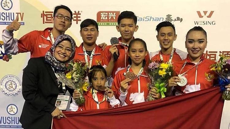 Tim junior Wushu dalam kejuaraan dunia wushu junior di Brasil.