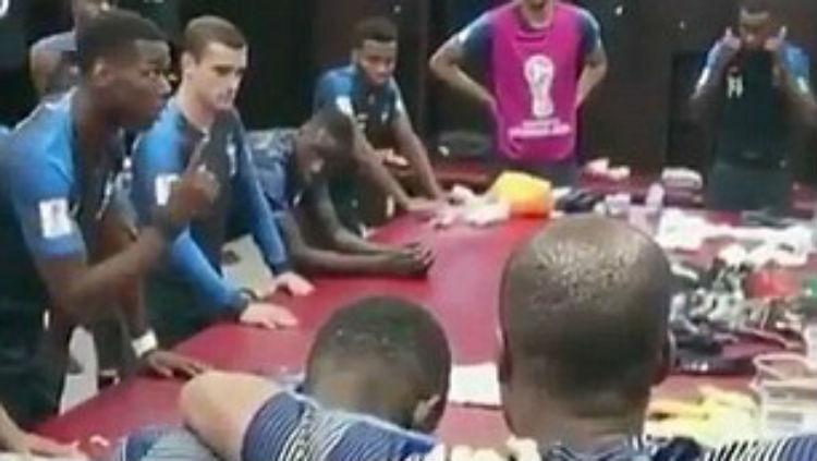 Paul Pogba berikan pidato sebelum final Piala Dunia 2018. - INDOSPORT
