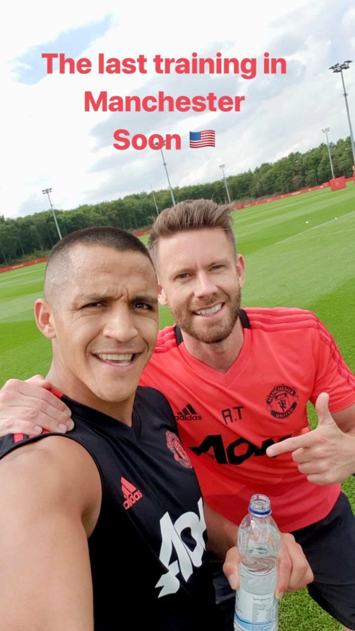 Sesi latihan terakhir Alexis Sanchez sebelum menyusul skuat Man United ke Los Angeles Copyright: Instagram/Alexis Sanchez