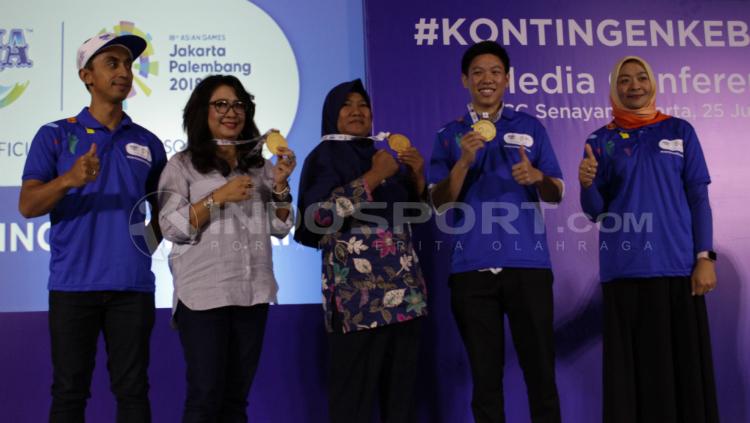 Lilies Handayani (kedua dari kiri), dalam acara Konferensi Pers Peluncuran Kampanye #KontingenKebaikan. - INDOSPORT