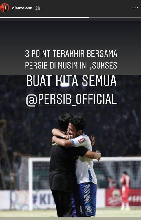 Gian Zola Nasrulloh perpisahan dengan Persib bandung Copyright: Instagram/gianzola