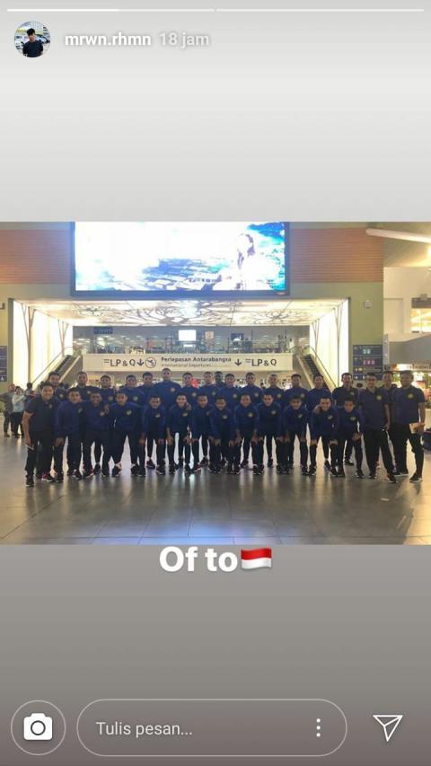 Instagram story pemain Timnas U-16 Malaysia. Copyright: instagram