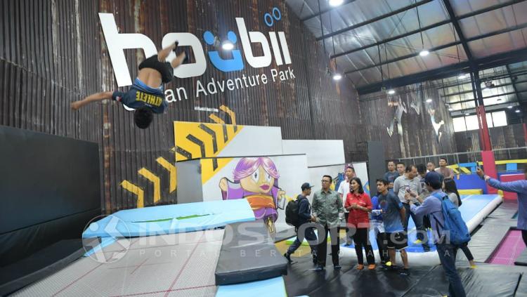 Menpora Imam Nahrawi kunjungi Pelatnas Trampolin.