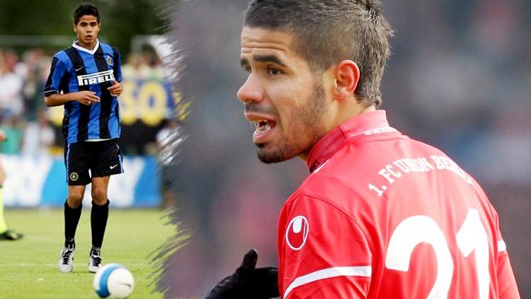 Tijani Belaid saat berseragam Inter Milan dan Club Africain.