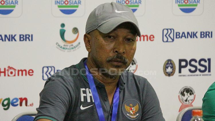 Fachry Husaini dalam jumpa pers usai laga.