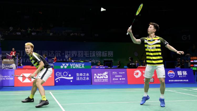 Kevin Sanjaya Sukamuljo/Marcus Fernaldi Gideon di Kejuaraan Dunia 2018.