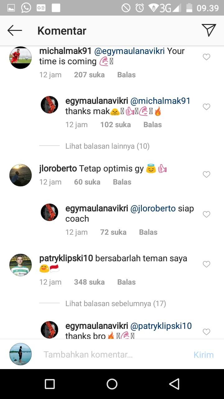 Egy Maulana Vikri disemangati pemain Eropa. Copyright: Instagram