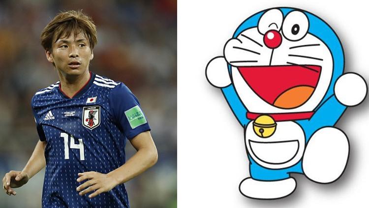 Takashi Inui, pemain Timnas Jepang dan Doraemon. - INDOSPORT